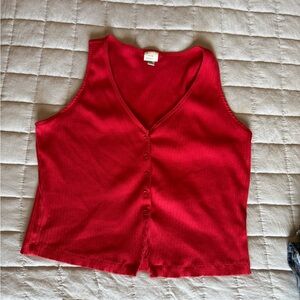 a new day Red Sleeveless Button-Down Shirt
